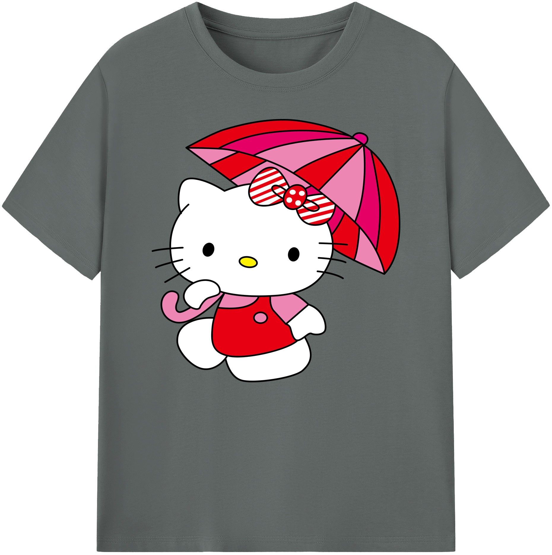 （画像用） Hello Kitty ハローキティ 綿100％ メンズ半袖Tシャツ｜肌触りやわらか＆通気性